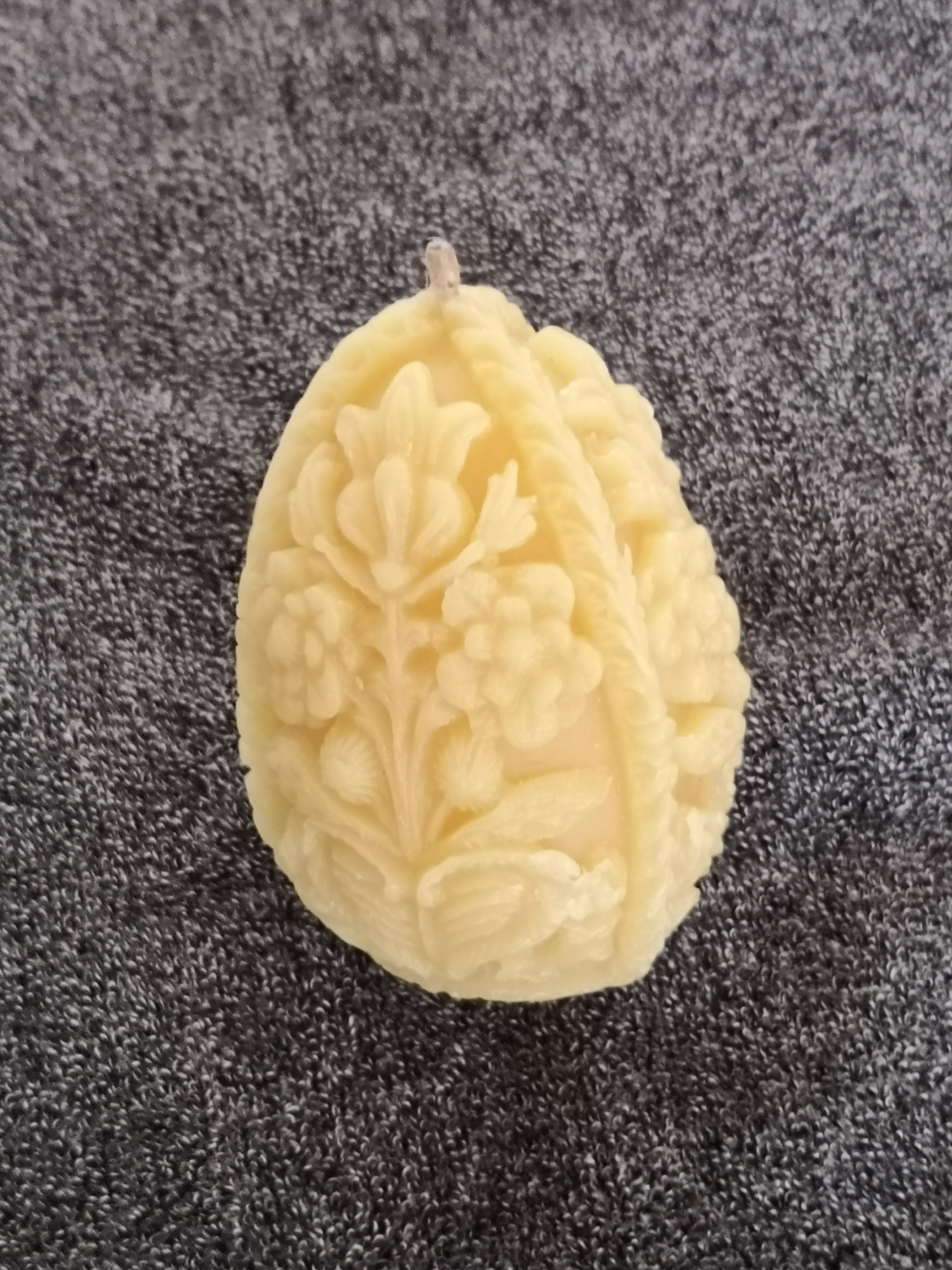 Carved beeswax egg candle — Harvest Honey