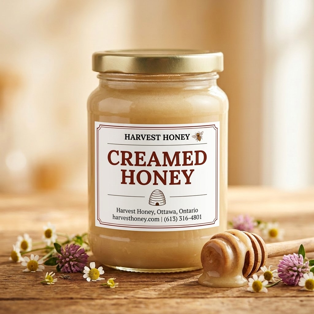 Creamed wildflower honey 700g jar — Harvest Honey Ottawa